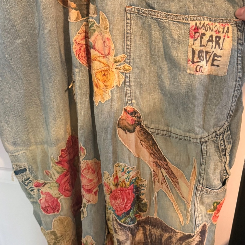 Magnolia Pearl "Floral Kitty" Overalls - Brand New! - Picture 10 of 15